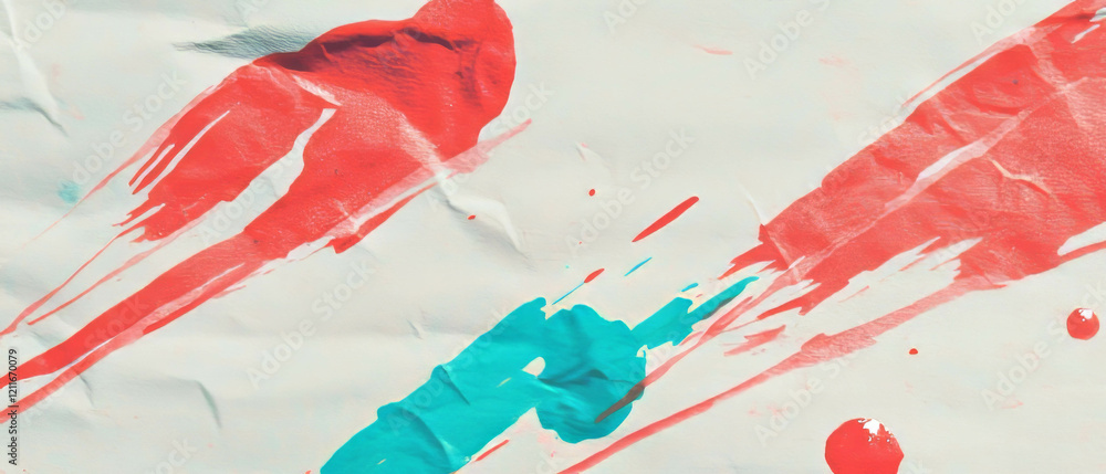 Poster creative design with lined paper and colorful ink smudges for artistic projects and notes