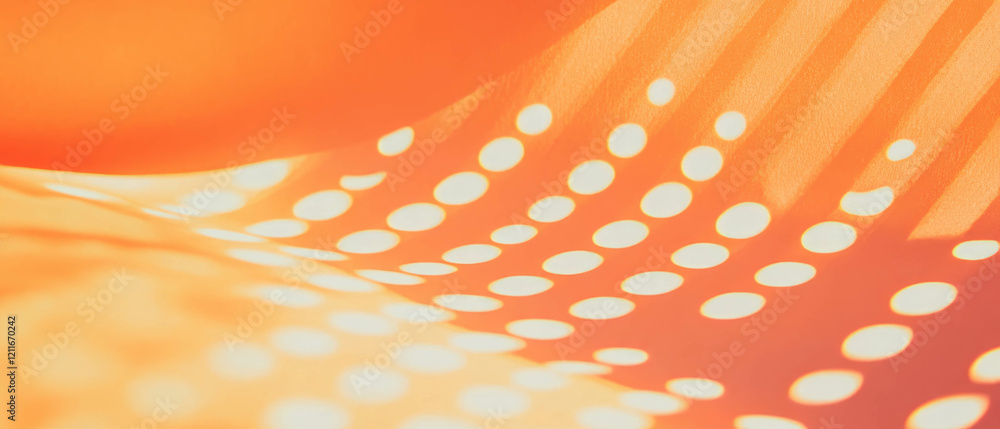 Poster bright and cheerful orange dotted background with subtle brown spots and warm design elements