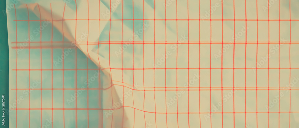 Aufkleber Retro grid paper background with a central banner design for creative projects and presentations