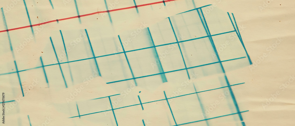 Poster vintage grid paper background with retro banner design for creative projects and crafts
