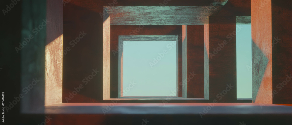 Aufkleber Exploring depth and illusion with realistic textures in a captivating 3D environment