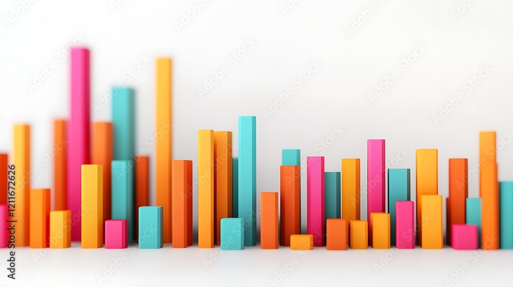Poster a colorful bar graph displays various heights, illustrating data trends and comparisons in a visuall