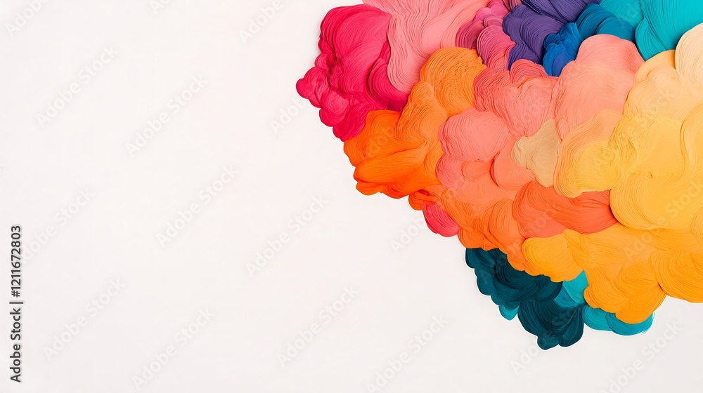 Poster a vibrant splash of colors blending seamlessly, creating an abstract design that evokes creativity a
