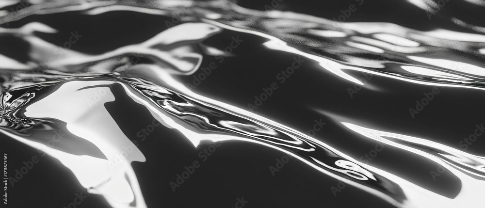 Aufkleber reflective surface showcasing the texture of aluminum foil in dynamic light