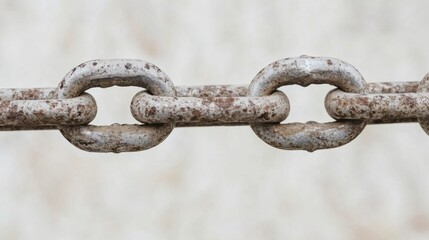 Fototapeta premium Close-up of rusty metal chain links.