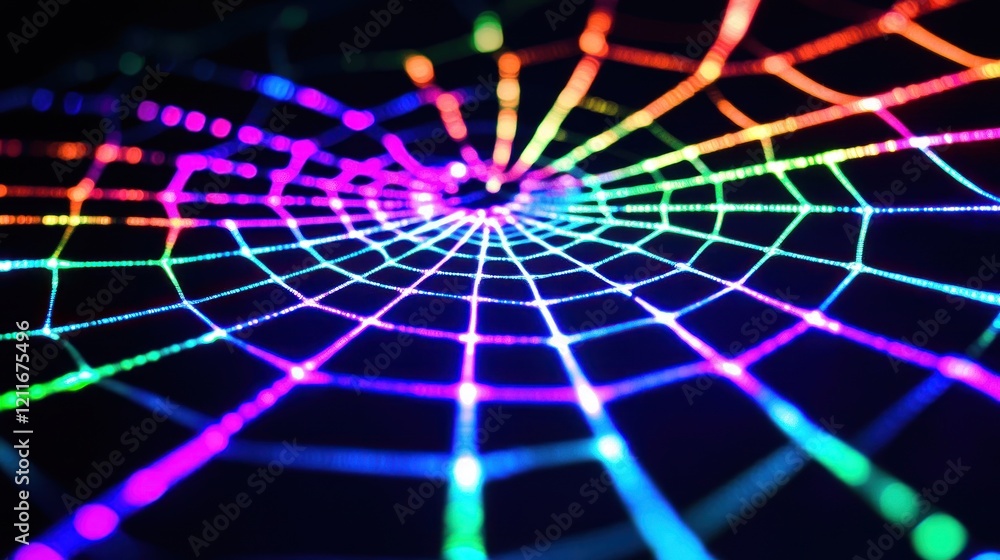Aufkleber rainbow web glowing network digital abstract background