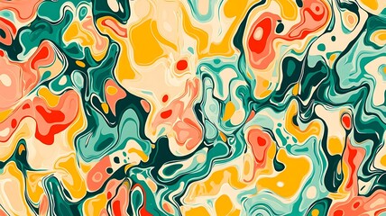 Abstract Swirling Fluid Art Colorful Design