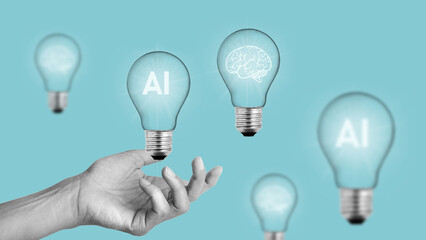Business AI artificial intelligence marketing concept. Artificial intelligence technology projects...