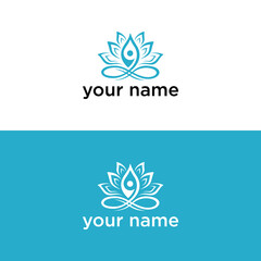 Human Meditation in Lotus Flower Vector Illustration