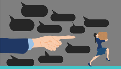 パワハラを受けるビジネスウーマンのイラスト