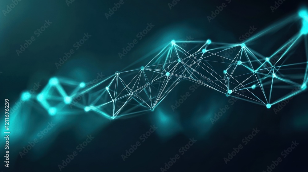 Poster abstract digital network connection glowing dark background