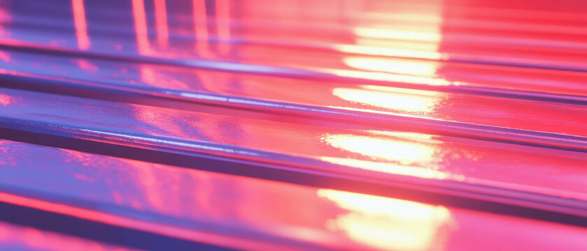 Dynamic aluminum texture with shot peening and vibrant neon light dispersal