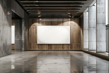 Vibrant Picture of Contemporary Gallery with Billboard