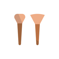 Makeup brush set icon with a stylish arrangement of brushes, ideal for branding, beauty product packaging, and digital aesthetics