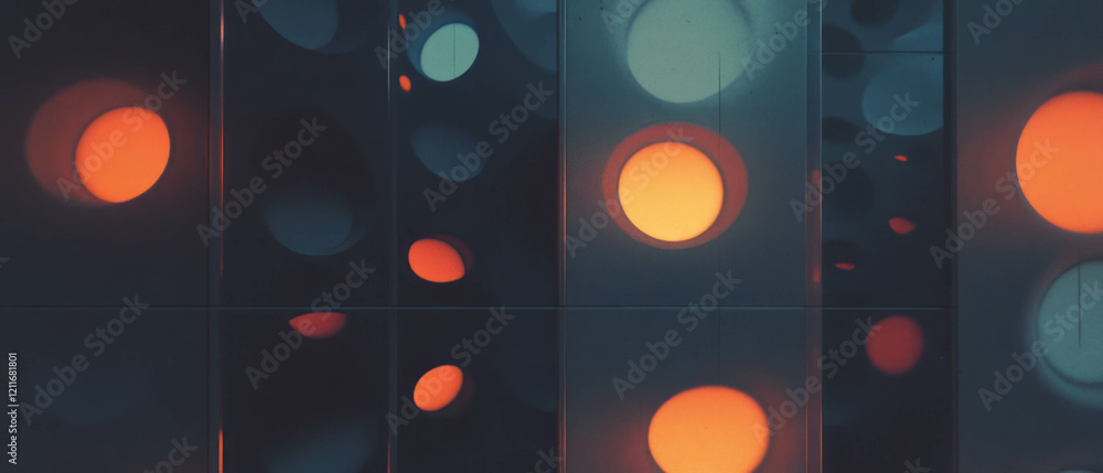 Poster bioluminescent panels showcasing glowing patterns and organic textures in dynamic arrangements