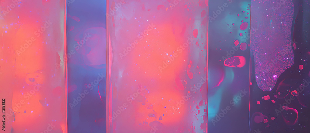 Poster bio-luminescent panels showcasing organic textures and glowing patterns