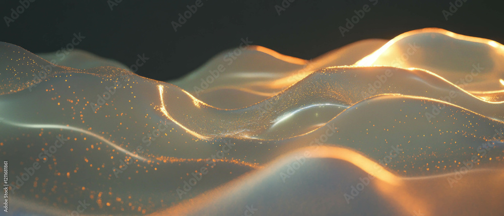 Leinwandbilder glowing patterns on bio-luminescent panels create organic textures in soft waves
