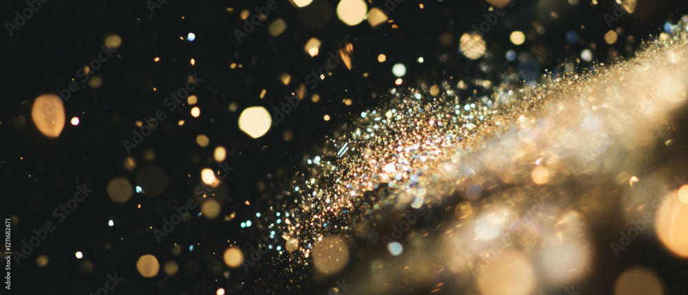 Poster captivating body glitter texture with shimmering particles and abstract shapes