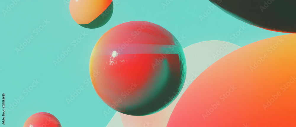 Poster Bold color gradients with geometric shapes create a smooth visual experience