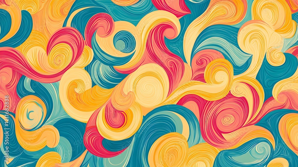 Poster abstract swirling colorful wave pattern design