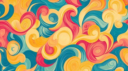 Abstract Swirling Colorful Wave Pattern Design