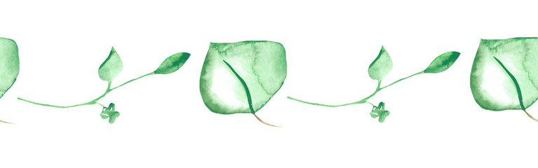 Watercolor spring greenery illustration. A fresh and airy spring or summer design element. This hand-painted watercolor illustration isolated on white background.