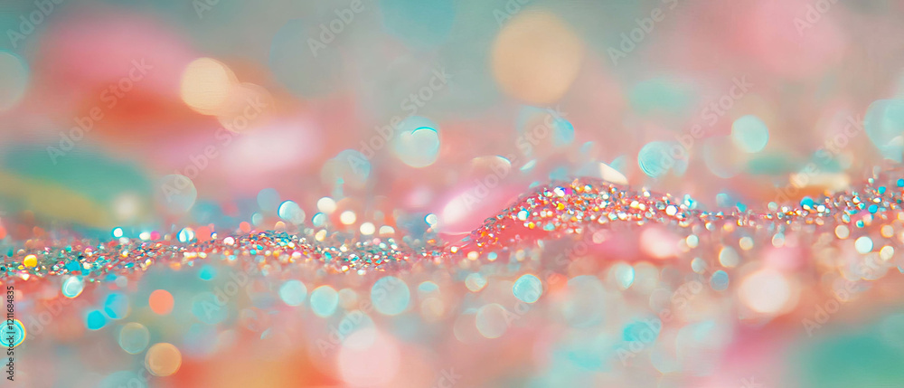 Aufkleber sparkling bubblegum texture with abstract shapes and vibrant colors