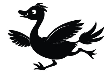 Vector set of silhouettes of geese