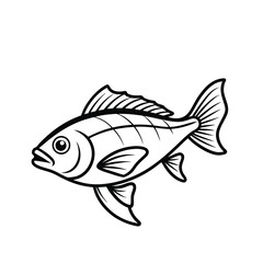 Fototapeta premium fish isolated silhouette line art vector