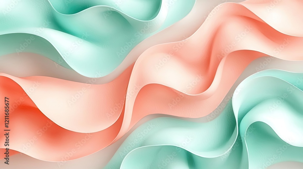 Poster whimsical watercolor idea. soft pastel waves create a soothing and fluid abstract background for var