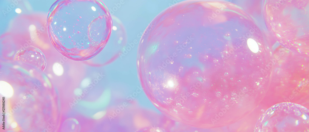 Poster visually captivating texture of bubblegum showcasing air bubbles and a porous light structure