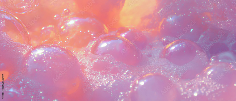Poster exploring the vibrant layers and textures of bubblegum in stunning hues and shapes