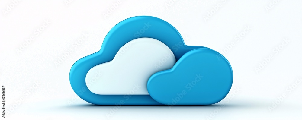 Poster a 3d rendering of a secure cloud storage symbol surrounded by virtual data streams