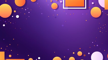 Fototapeta premium Colorful abstract design with circles and rectangles on a purple background.