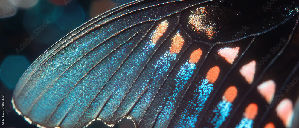 Poster stunning close-up of butterfly wings showcasing intricate patterns and vibrant colors