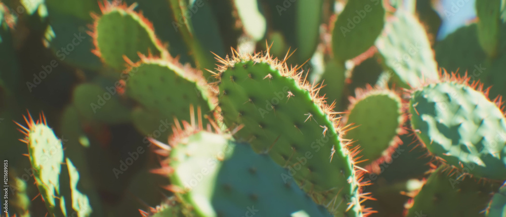 Poster Exploring the intricate textures of cactus spines and sharp points in nature's design
