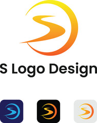 Gradient logo template with abstract shape Abstract letter S vector logo