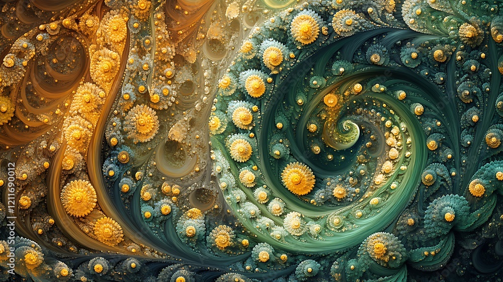 Wall mural a detailed and intricate fractal pattern in shade background