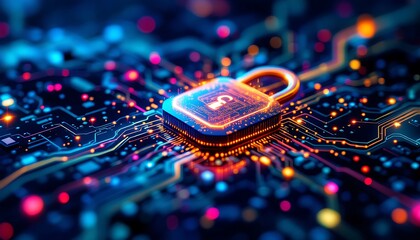 Fototapeta premium Technology securehex colourful background 