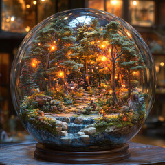 A suitable name for this image could be Festive Glass Reflections with Crystal Balls