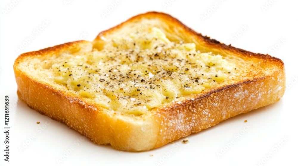 Poster a close-up of a slice of golden-brown toast topped with creamy avocado and a sprinkle of salt, set a