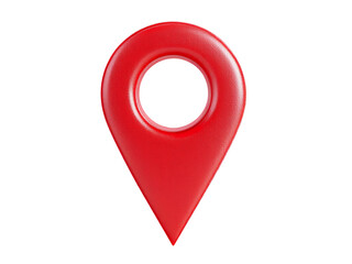 Red 3D Map Pin Location Marker Icon
