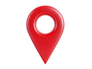 Red 3D Map Pin Location Marker Icon
