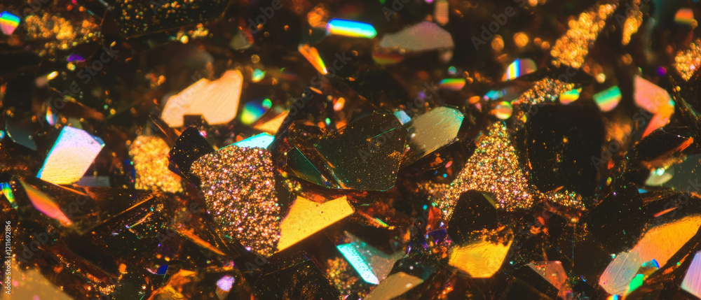 Aufkleber chunky glitter texture featuring large particles and sparkling abstract shapes