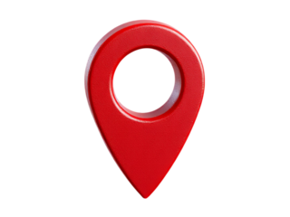 Red 3D Location Pin Map Marker Icon