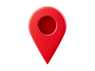 Red 3D Location Pin Icon Map Marker Graphic