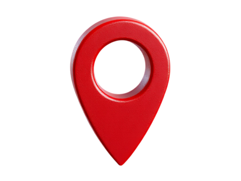 Red 3D Location Pin Map Marker Icon