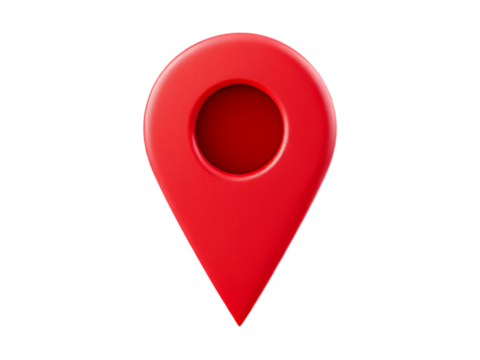 Red 3D Location Pin Icon Map Marker Graphic