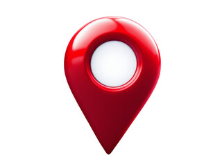Shiny Red Location Pin Icon 3D Render