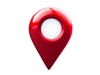 Shiny Red Location Pin Icon 3D Render